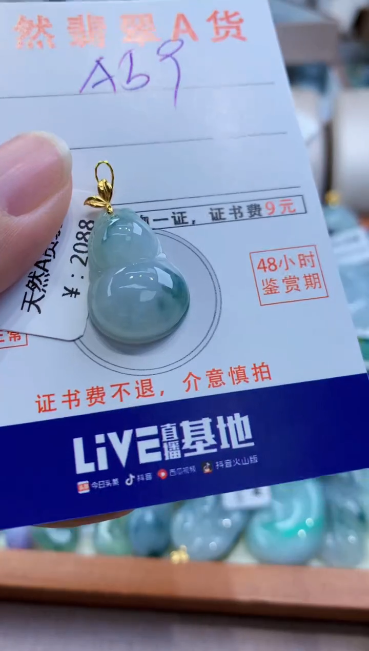颈饰18K金镶嵌翡翠天然缅甸a货翡翠
