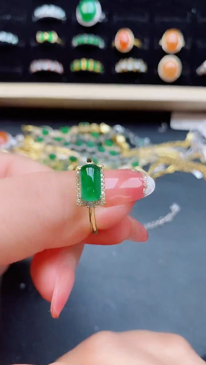 【闪购商品】翡翠戒指银S925镶嵌1211