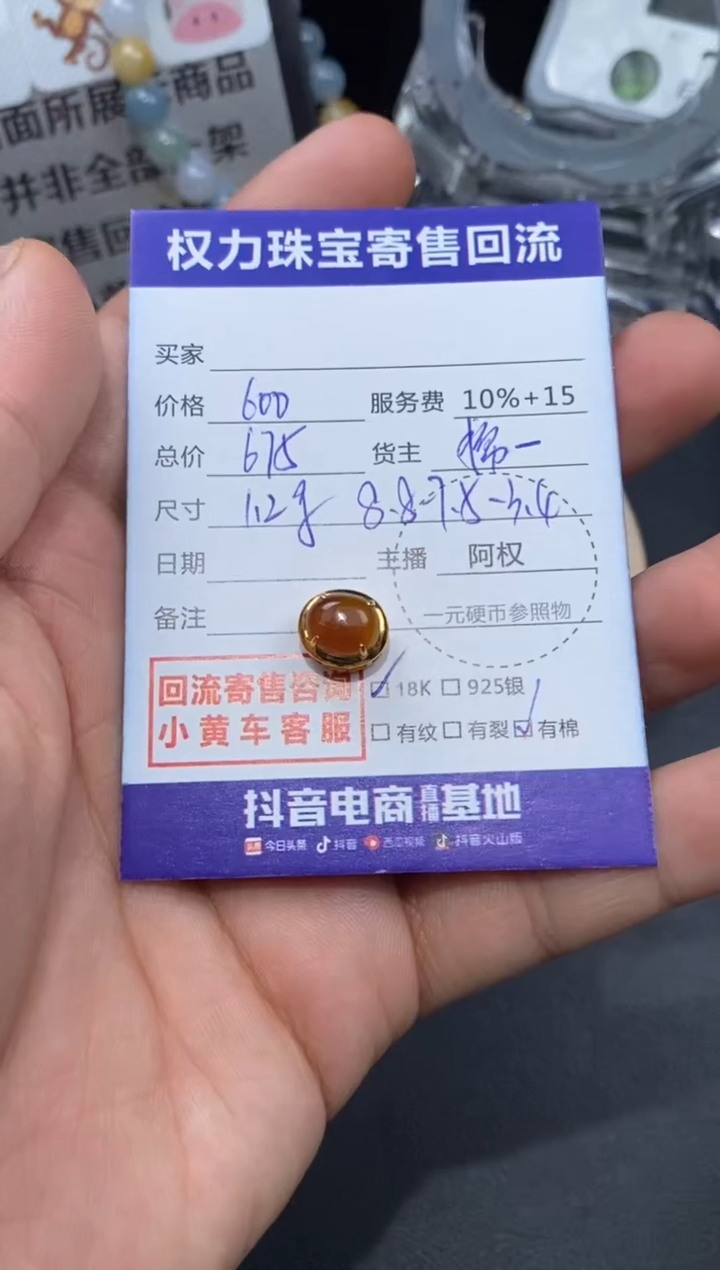 【闪购商品】翡翠颈饰18K金镶嵌寄售不退换