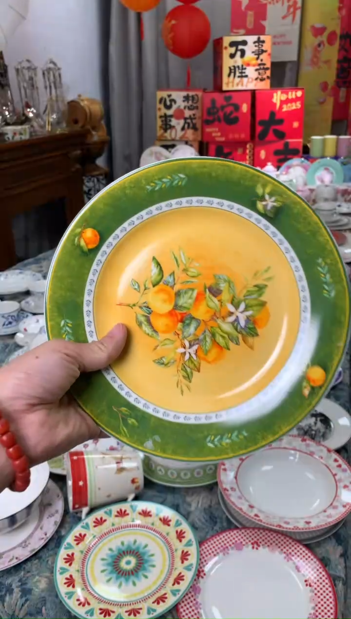 【闪购商品】瓷片陶瓷原单CC992餐具1个8寸