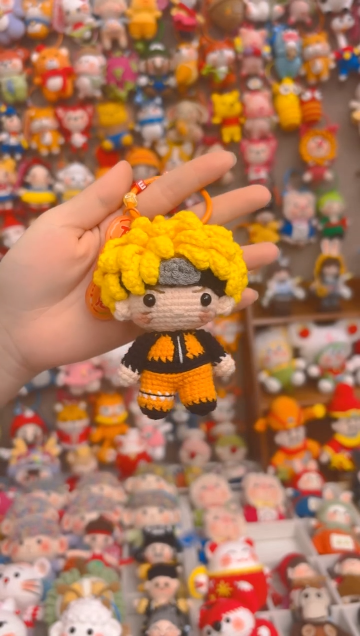 纯手工制作毛线钩织成品鸣人