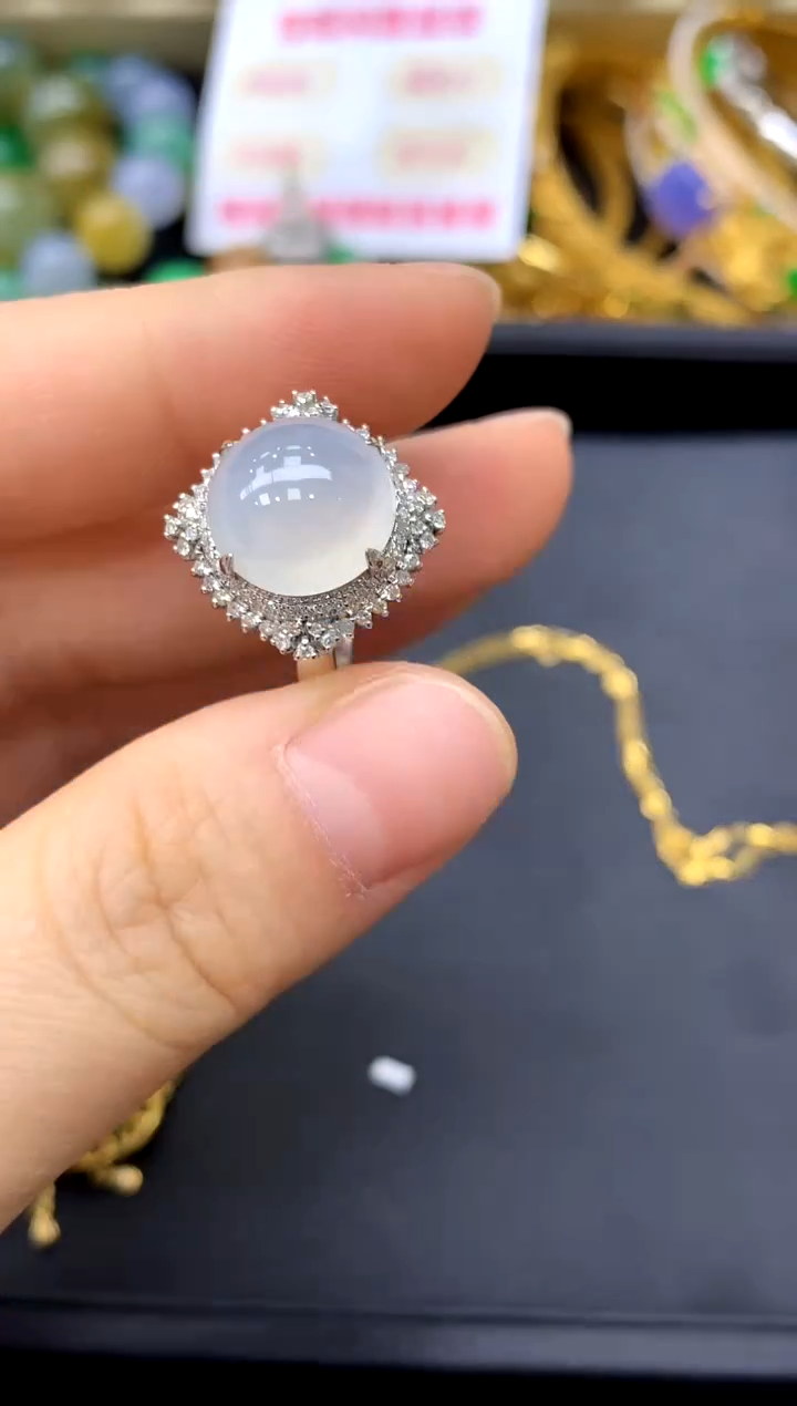 18K金镶嵌戒指翡翠358-中国好珍宝