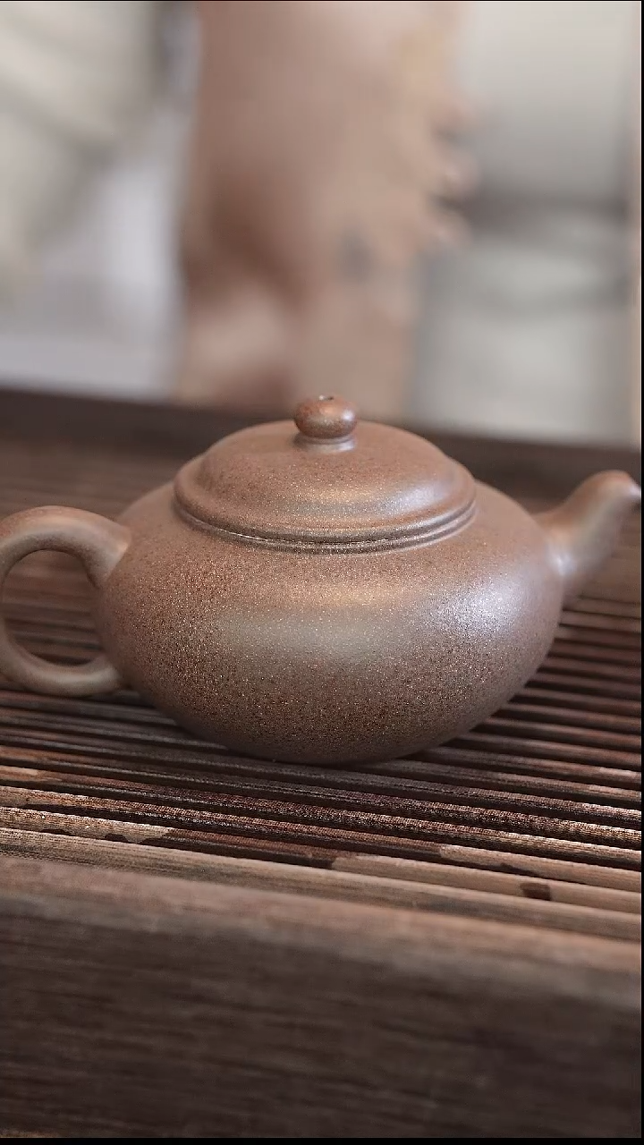 茶壶紫砂扁婴 还原烧 半手工 240cc