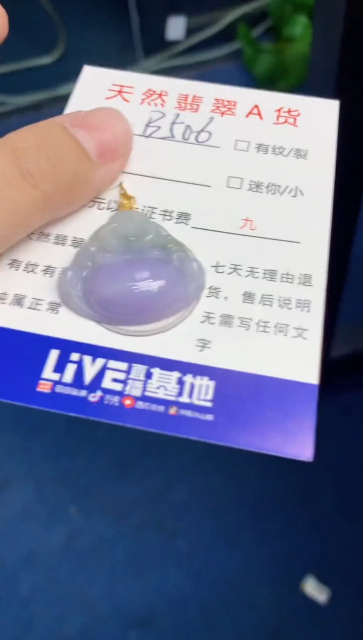 翡翠18K金镶嵌颈饰天然缅甸A货翡翠