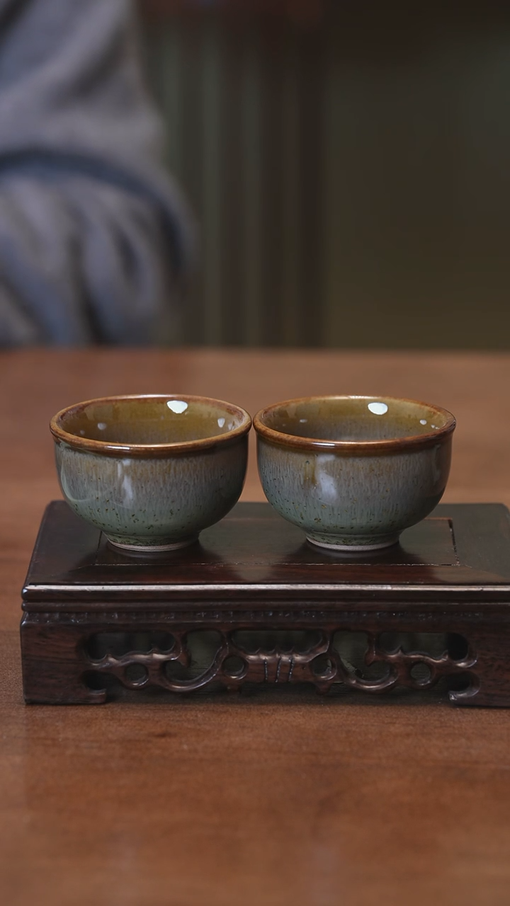 【闪购商品】Y宝丰宋官窑原产地钧瓷单杯一对