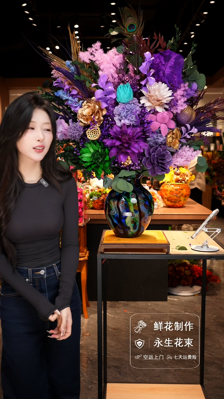 手工艺品琉璃手工花器花束空运包邮送货上门-以图片为准    