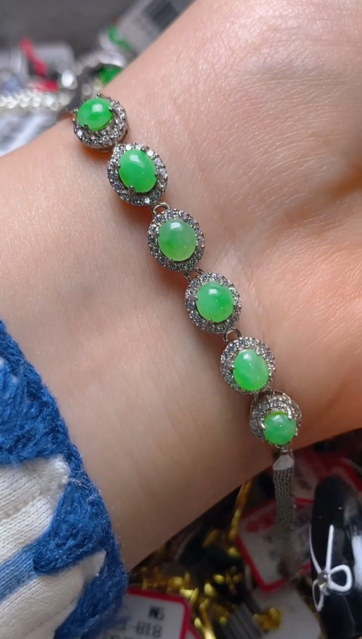 银S925镶嵌戒指翡翠百内无证书