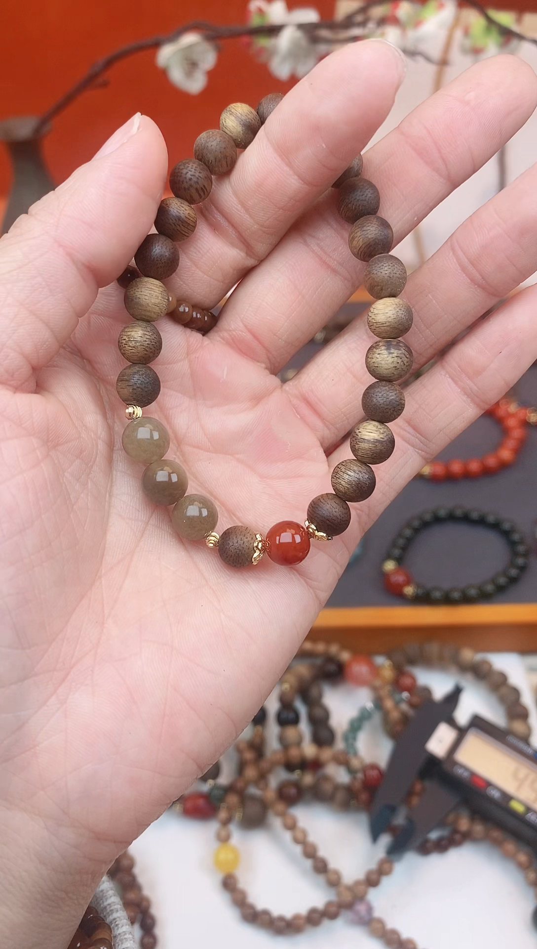 【闪购商品】檀香木手串未镶嵌达拉干搭配且末单圈设计