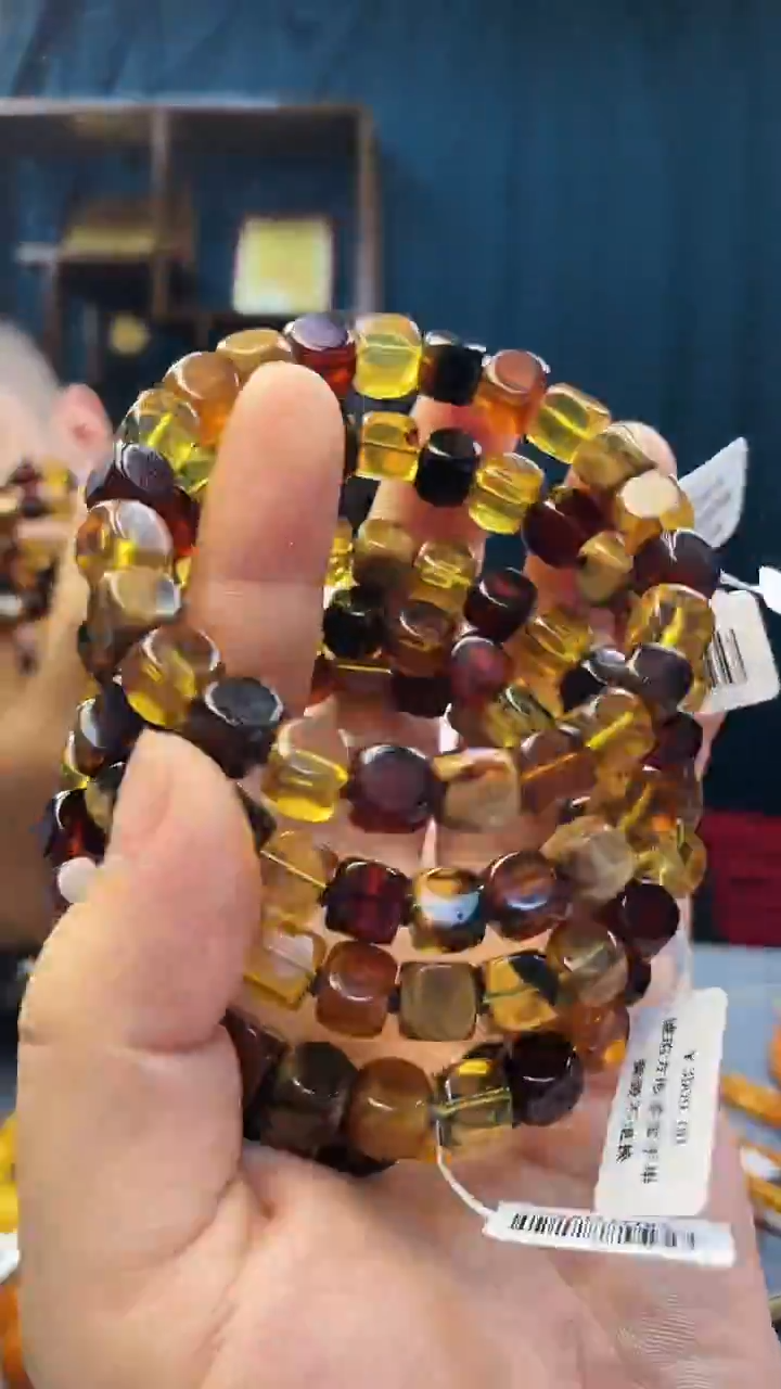 手串琥珀未镶嵌琥珀方糖多宝手串（多样性发其一）