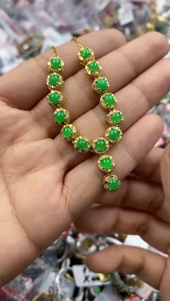 银S925镶嵌戒指翡翠666----8