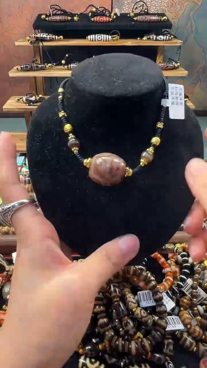 玛瑙/玉髓（覆膜）颈饰合金112(微瑕随机发货）