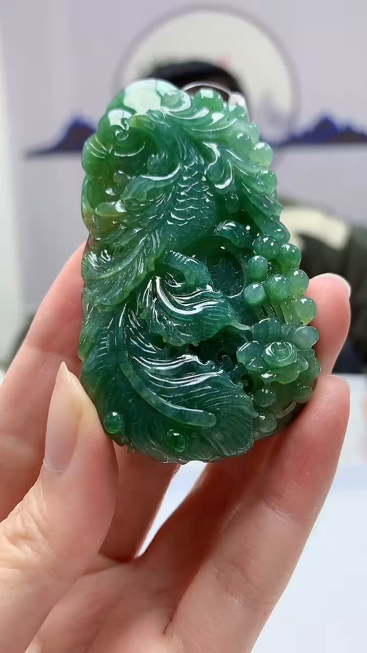 【闪购商品】定制翡翠未镶嵌5152zm-毛货挂件凤凰127