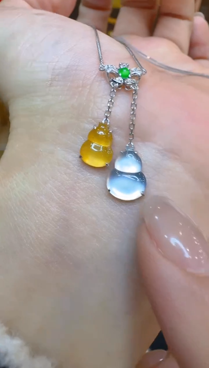 套链18K金镶嵌翡翠多样性团购发一件