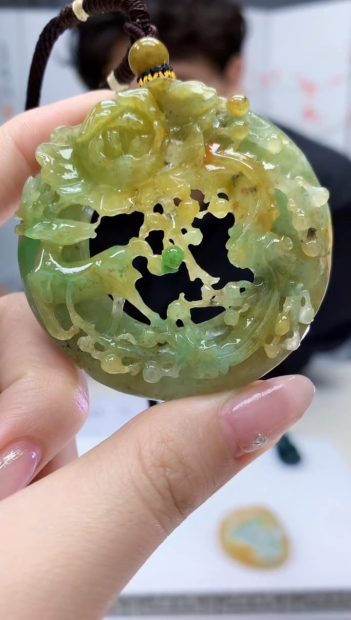 【闪购商品】定制翡翠未镶嵌5145jw-毛货挂件赠珠链74