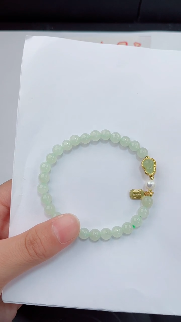 未镶嵌手串和田玉岚钻微色差T爱心