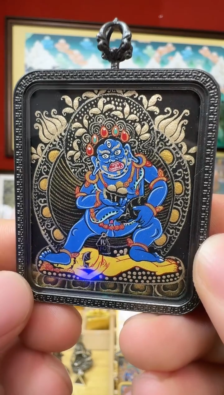 吊坠黑财神-热贡纯手绘