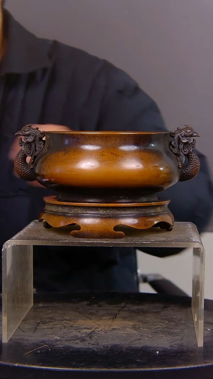 王*山水铜缘紫铜香炉结缘1111