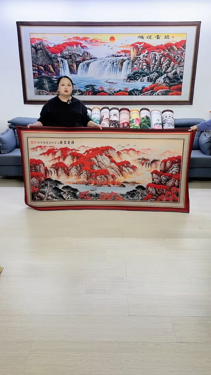 横款边框鸿运当头100*200