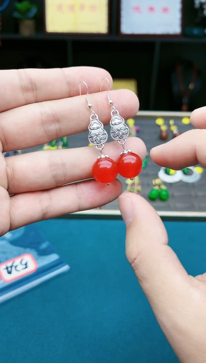 【闪购商品】玛瑙/玉髓耳钉银S925镶嵌534000