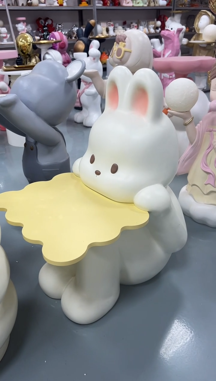 树脂兔子边几落地款