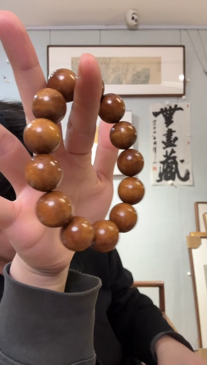 手串/手链楠木（金丝楠）老料 水波纹 1.8 正圆单圈