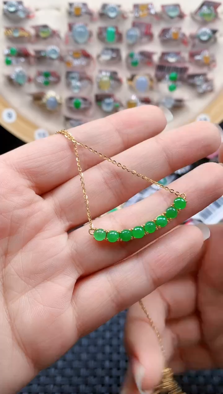 银S925镶嵌戒指翡翠天然A货缅甸翡翠