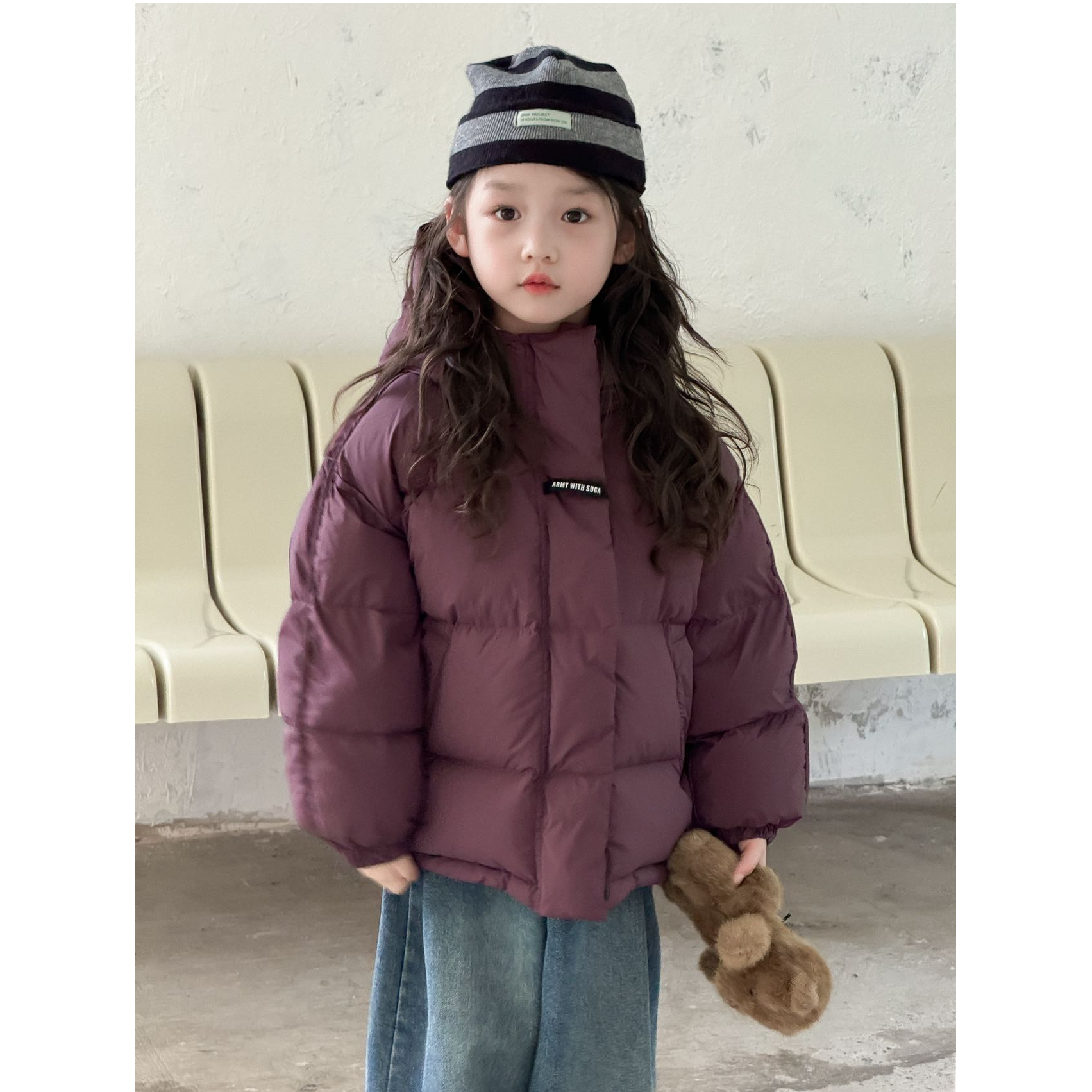 【SZKP】欧包·女童冬季羽绒服儿童保暖三防连帽加厚童装外套HS7561