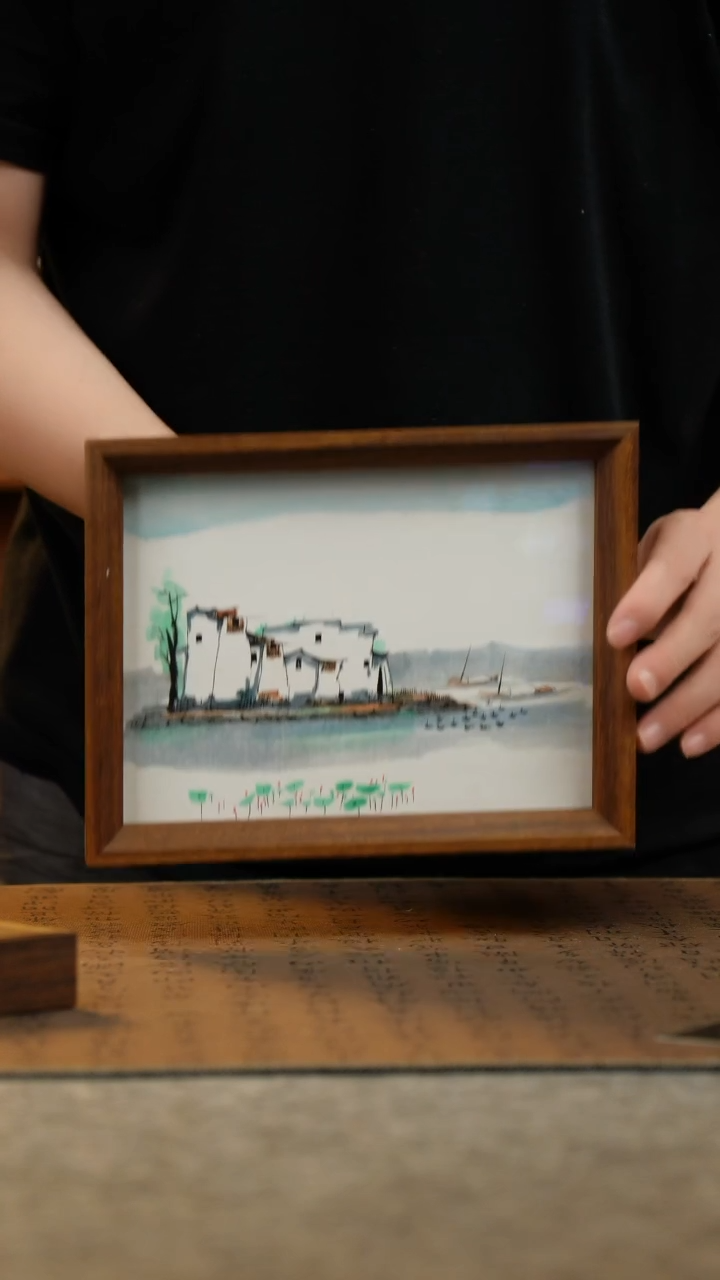 国画17*23纯手绘国风国画摆台