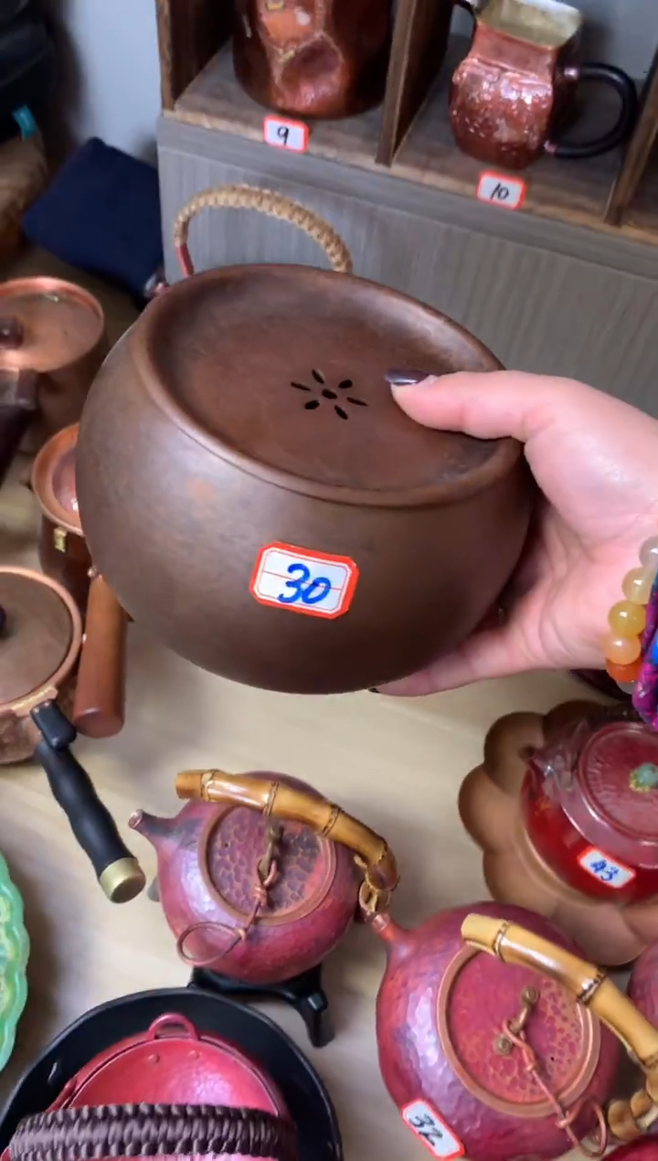 紫铜复古光面建水