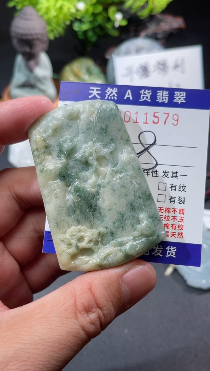 【闪购商品】翡翠颈饰未镶嵌天然缅甸A货翡翠（多样性发货）山水牌