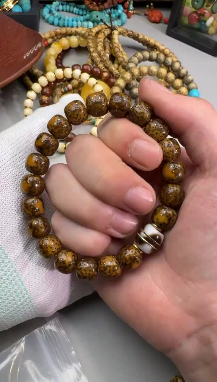 【闪购商品】星月菩提手串足金镶嵌星月菩提单圈