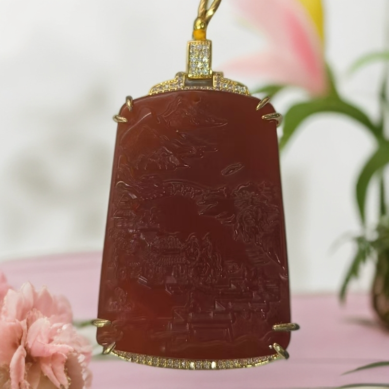  【徐清专属】山水牌珐琅四爪豪镶合金吊坠赠链【LOD01】