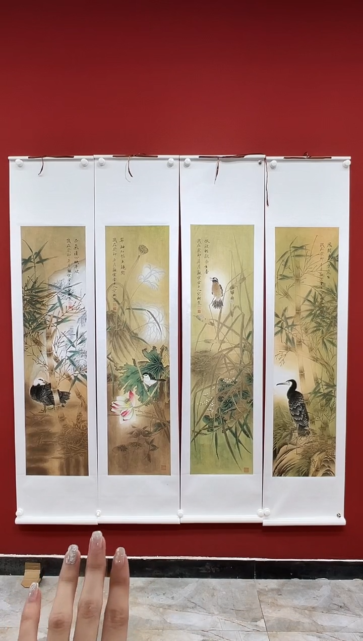 【闪购商品】绘画宋轲-16平尺条屏-花鸟