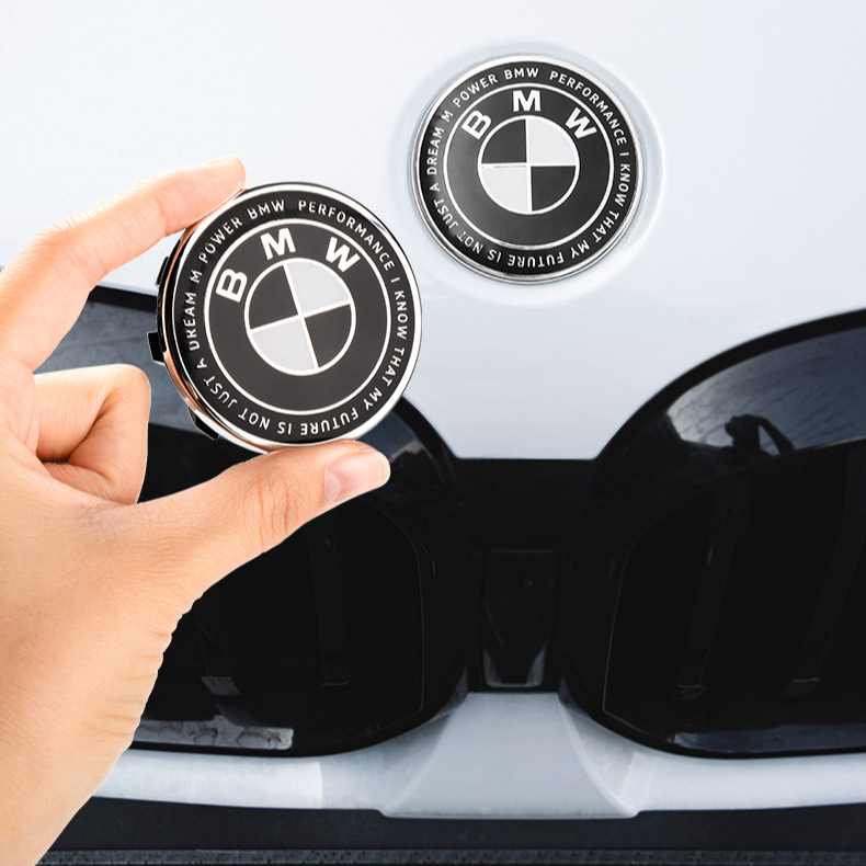 适用于宝马50周年限量款3系5系X1X3X5前后标方向盘轮毂盖改装车标