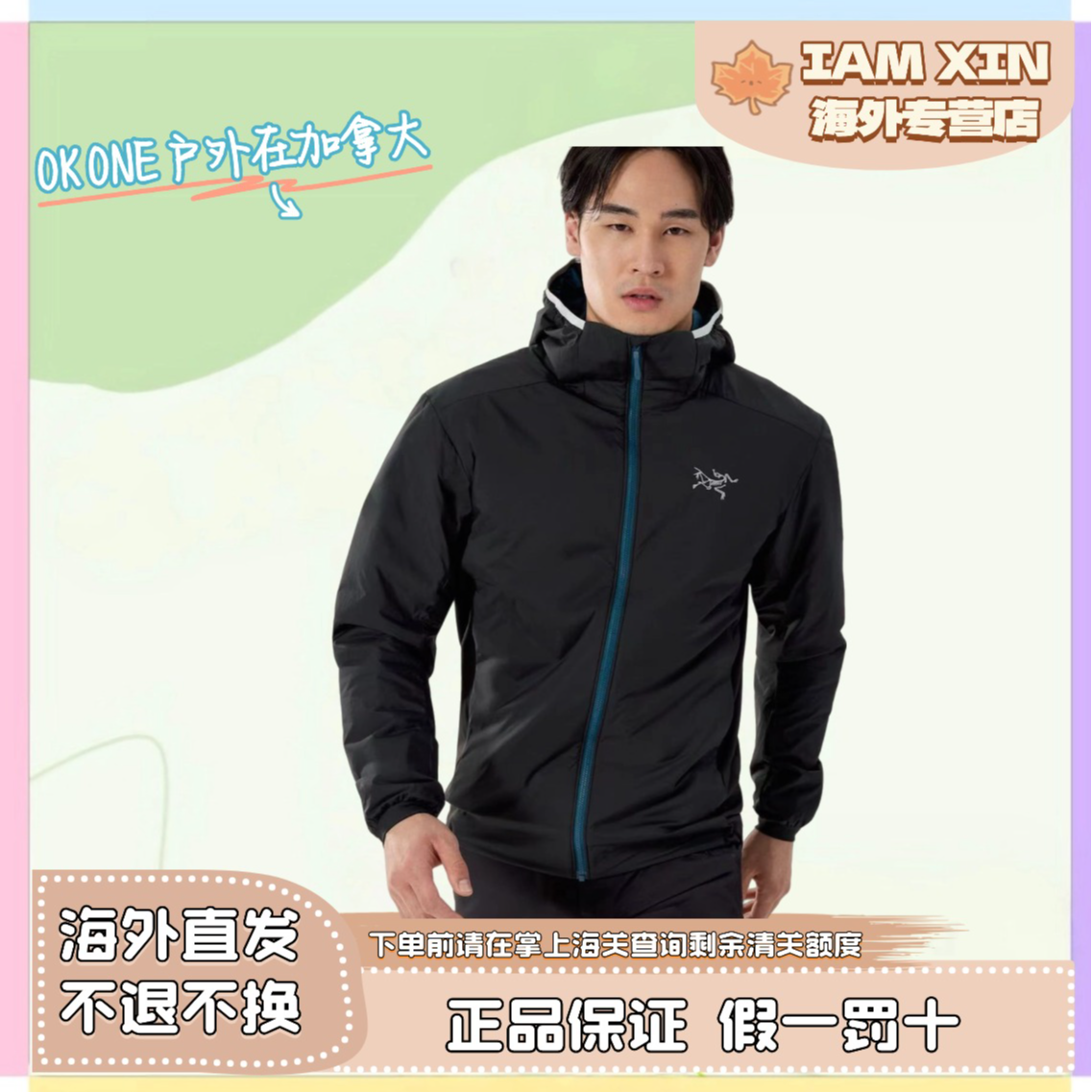 ARC'TERYX始祖鸟男士 ATOM HOODY阿童木连帽保暖中厚棉服X9556