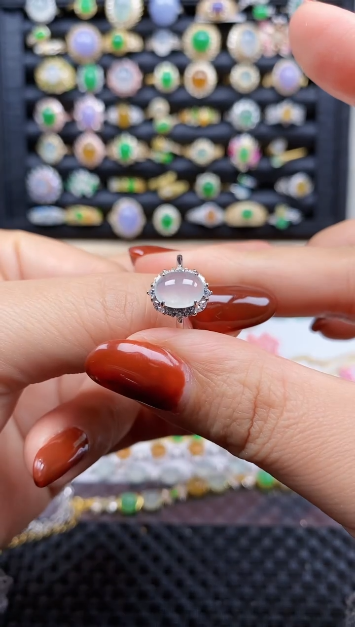 银S925镶嵌戒指翡翠336