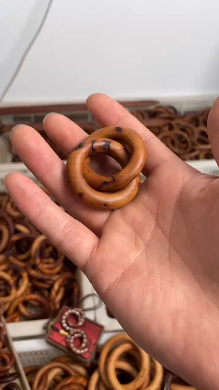 【闪购商品】木枣木 小乾坤圈刻六七星配挂绳微瑕