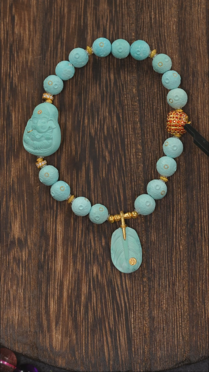 【闪购商品】绿松石手链18K金镶嵌1