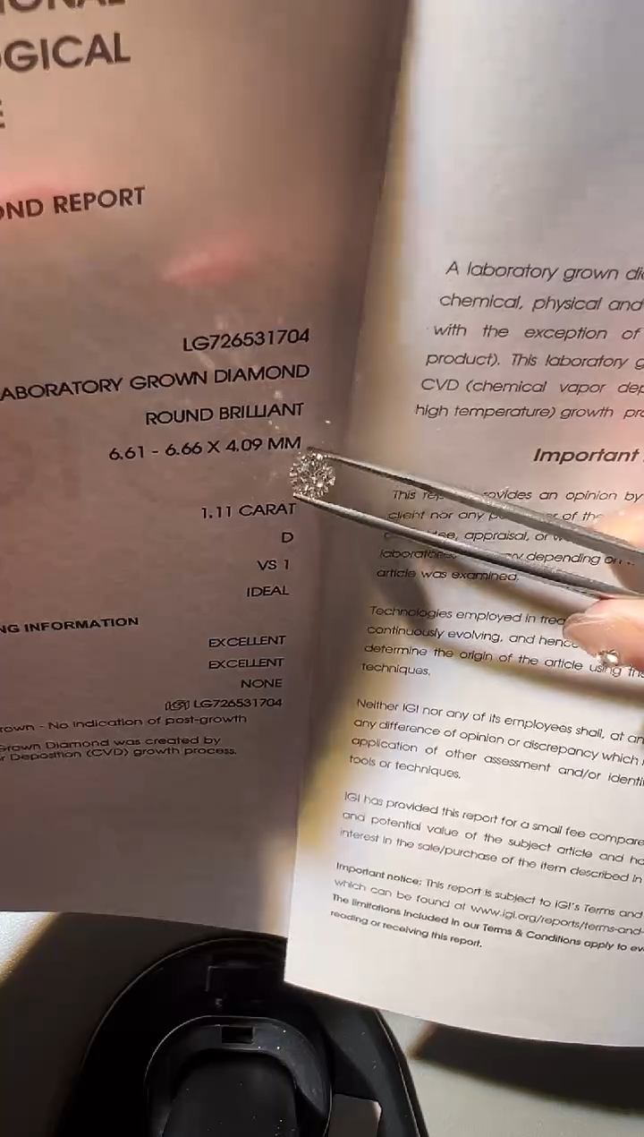 裸石合成钻石LG1704 1.11ct