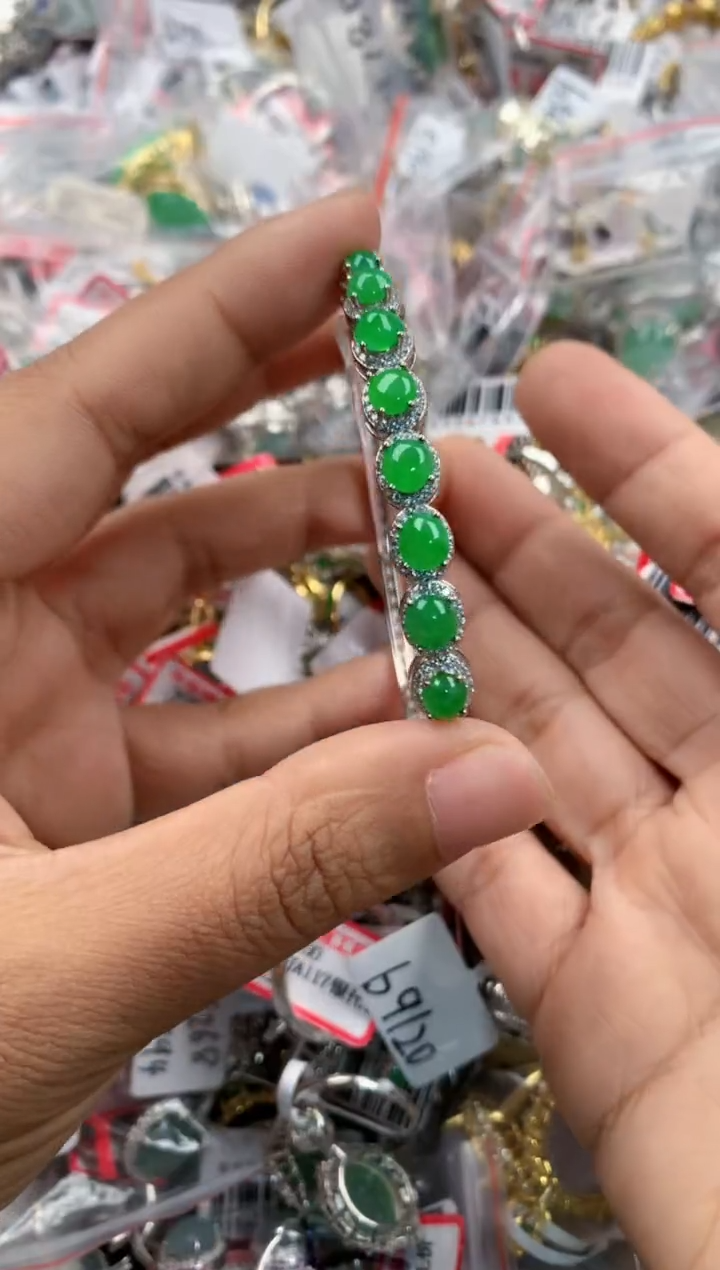银S925镶嵌戒指翡翠2222----9