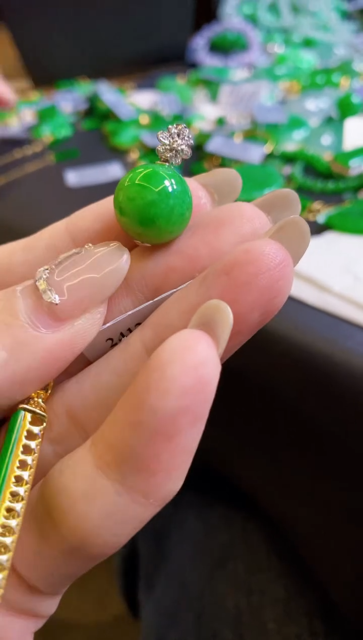 【闪购商品】定制翡翠18K金镶嵌珠子