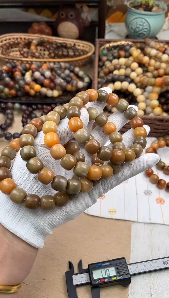 手串菩提根/象牙果a125卡14 干磨瑕疵莫高窟