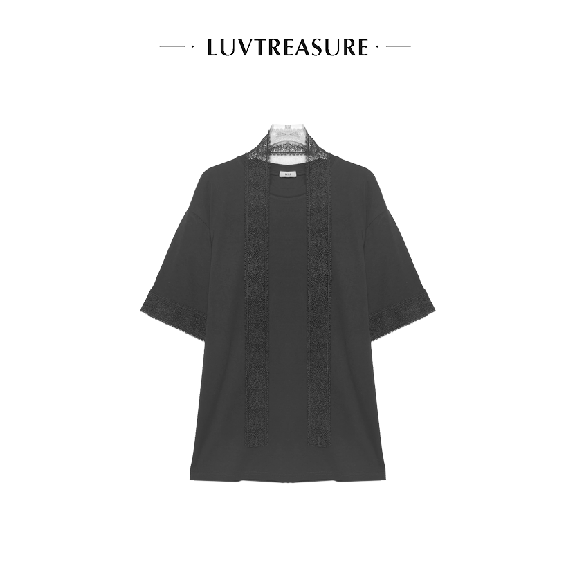 LTS 拼蕾丝大T恤 3347