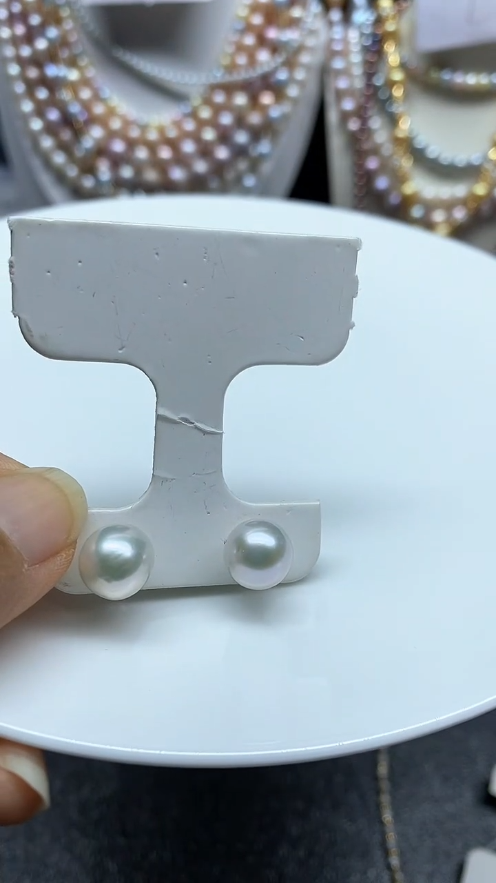 【闪购商品】淡水珍珠耳饰银S925镶嵌多人