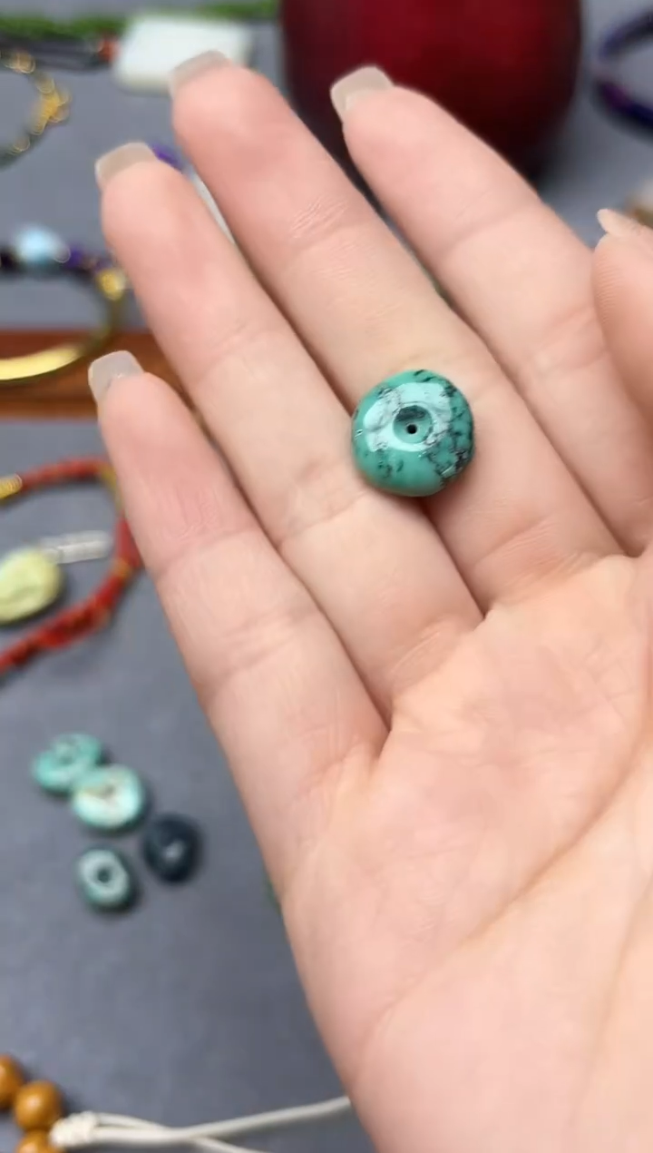 未镶嵌绿松石挂件火*?松石扣子配饰SX