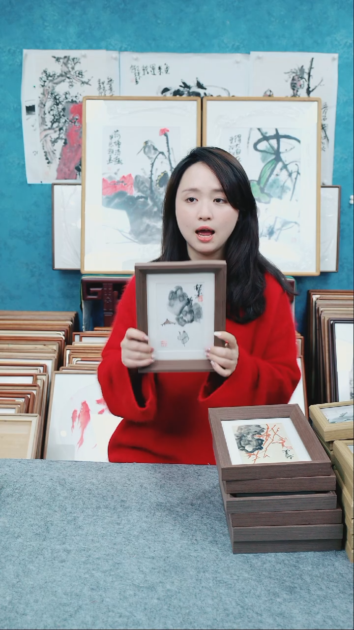 【闪购商品】国画8寸郑志超老师木质摆台