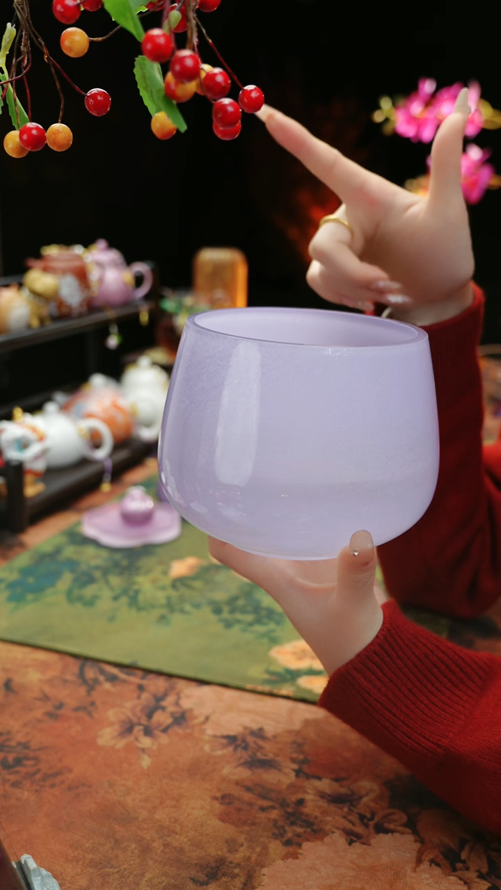 【闪购商品】紫砂水晶玻璃茶渣缸建水