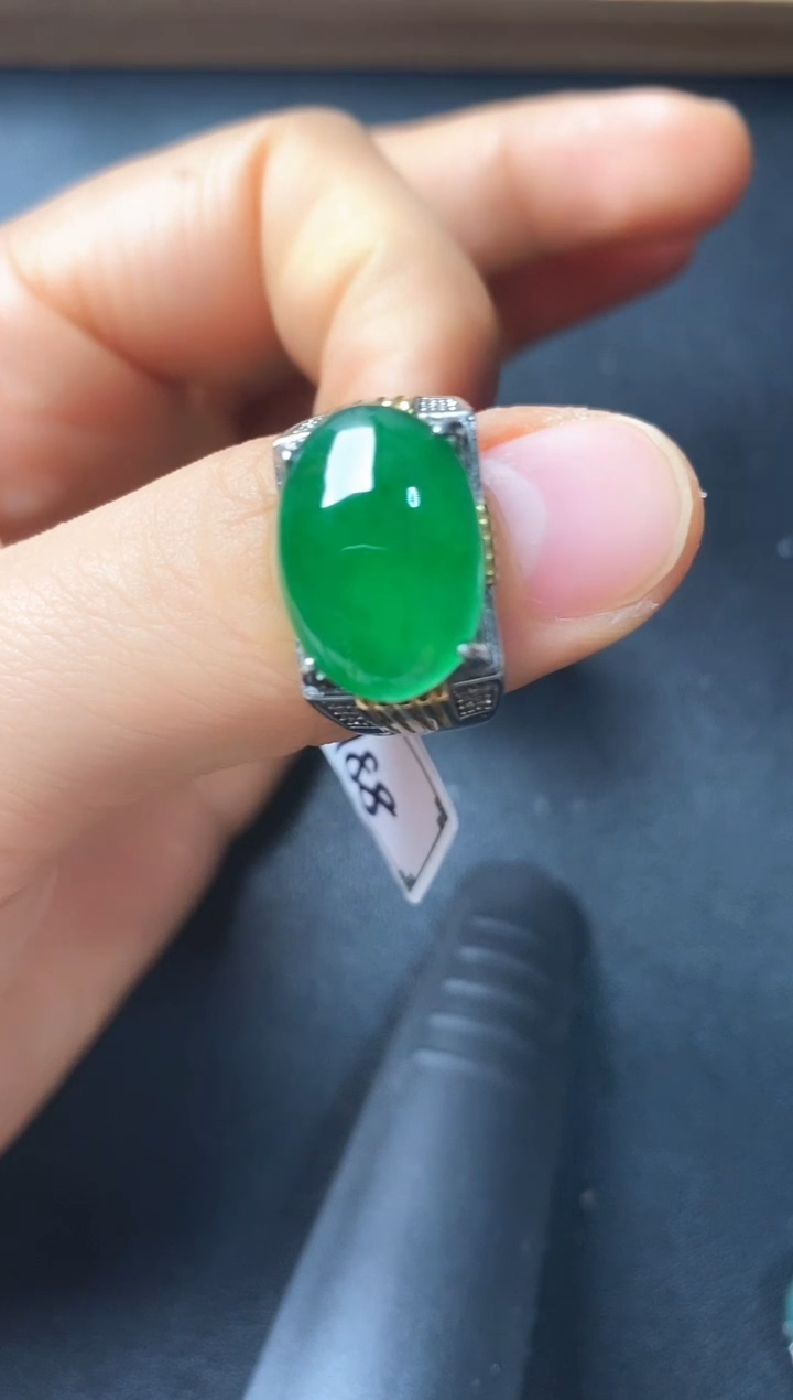 银S925镶嵌戒指翡翠1111111111