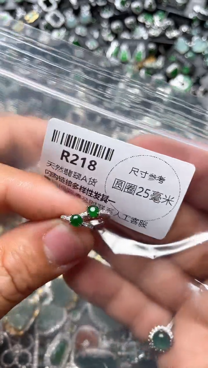 翡翠未镶嵌颈饰R218耳扣