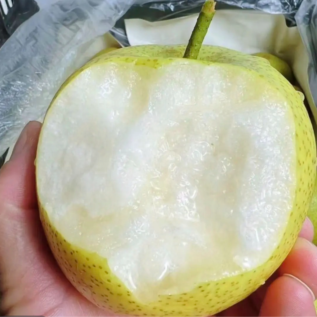 新鲜皇冠梨，脆甜多汁，套袋种植。5斤装天津市